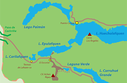 Huechulafquen and Epulafquen Lakes, Lahuen Co thermal springs